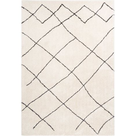 Tapis Géométrique "Orlando" Ivoire 80 x 150 cm (1/4)