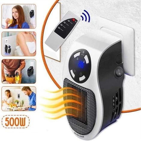 Chauffage Ventilateur Portable Maison Électrique Handy Air Chaud - Noir - 500 W (1/4)