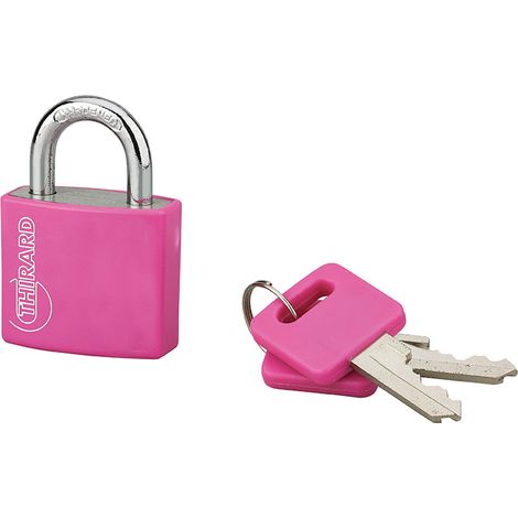 THIRARD - Cadenas à clé Type 1 Rose, intérieur, 30mm, aluminium, 2 clés - THIRARD