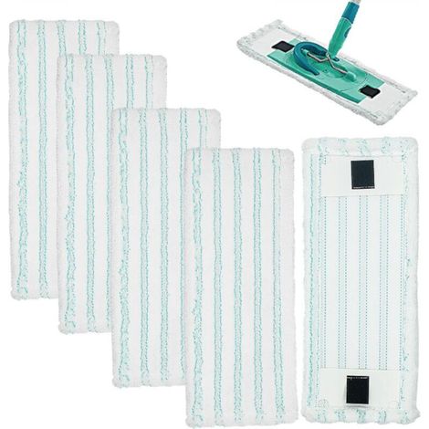 Set of 5 Leifheit Clean Twist M Ergo Micro Duo mop covers, 38 x 16 cm, microfiber, for floors, turquoise (1/5)