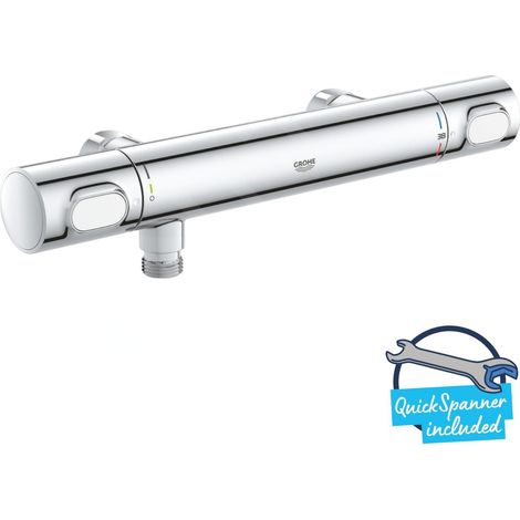 Grohe – Mitigeur thermostatique de douche 34799000 – Finition chromée – Montage mural – Technologie EcoJoy pour faible consommation d'eau (1/5)