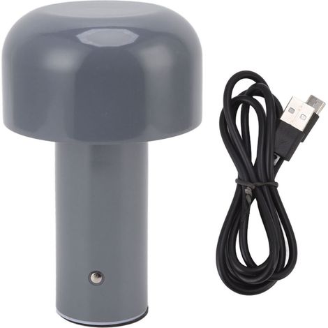 Lampe champignon USB, minilumière tactile, veilleuse à luminosité réglable, 3 températures de couleur, gris, gradation (1/5)