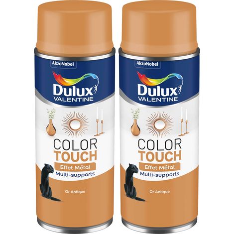 Lot de 2 - Peinture aérosol Color Touch Multi-Supports - Effet Metallisé Or Antique 400 ml - Dulux Valentine (1/5)