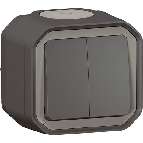 Double Interrupteur Ou Va-Et-Vient Ou Poussoir, Étanche IP55, Finition Anthracite, Installation En Saillie (1/3)