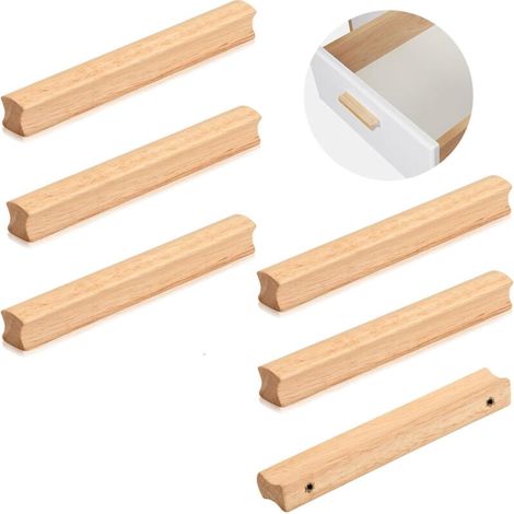 pezzi maniglie per mobili in legno, maniglie per mobili in legno, spaziatura fori 128 mm, maniglie universali per mobili da cucina in legno (1/4)
