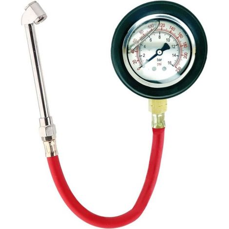 MANOMETRO ALLA GLICERINA 0-16 BAR MISURA PRESSIONE GOMME AUTO MOTO FS-21899