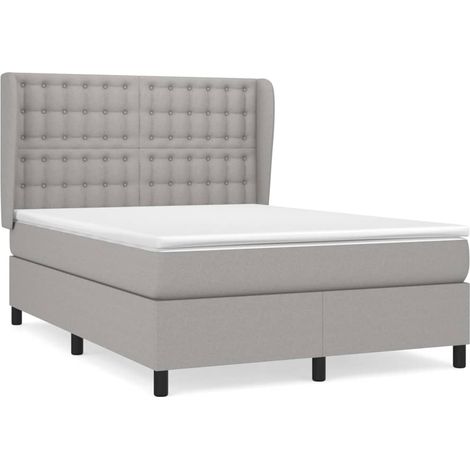 Maison Exclusive - Giroletto a Molle con Materasso Grigio Chiaro 140x200cm Tessuto (1/5)