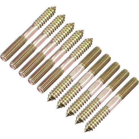 M10x80mm Vis Double Filetage Boulon Cintre, 12pcs Double Tête Cheville Vis Bois pour Meuble Connexion (1/5)