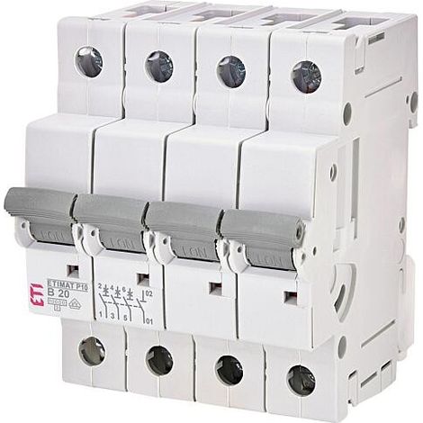 ETI Disjoncteurs automatiques ETIMAT P10 3 pôles + N, 10kA, B20, REG