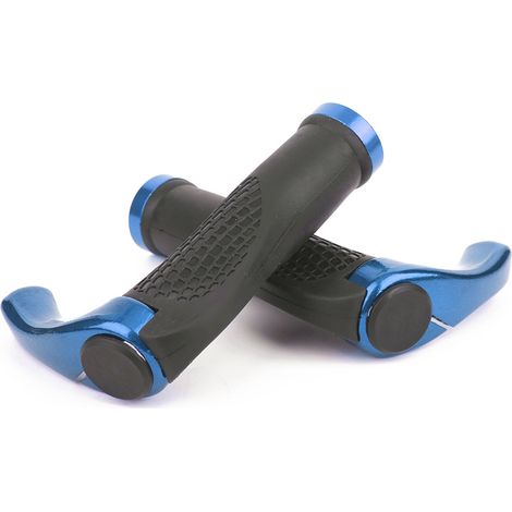 Housse de guidon pour vélo VTT/vélo de route, poignée verrouillable, kit de poignées bleues