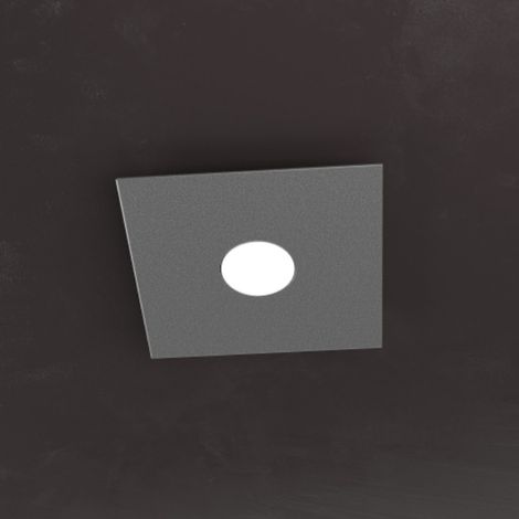 Plafoniera Moderna Plate Metallo Grigio Antracite 1 Luce Gx53 (1/5)
