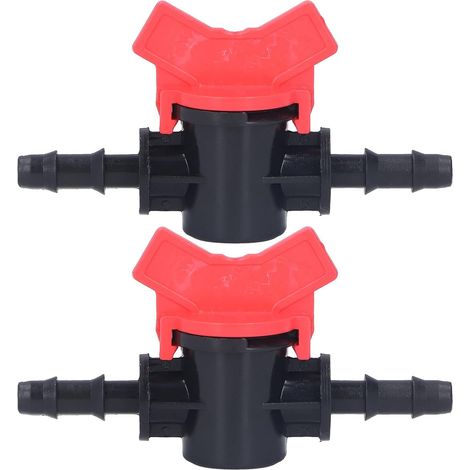 2 Pièces Régulateur De Débit, Vanne D'arrêt Plastique ABS Noir Rouge, Contrôle Liquide Pompe à Eau, Pour Chantiers Construction (1/5)