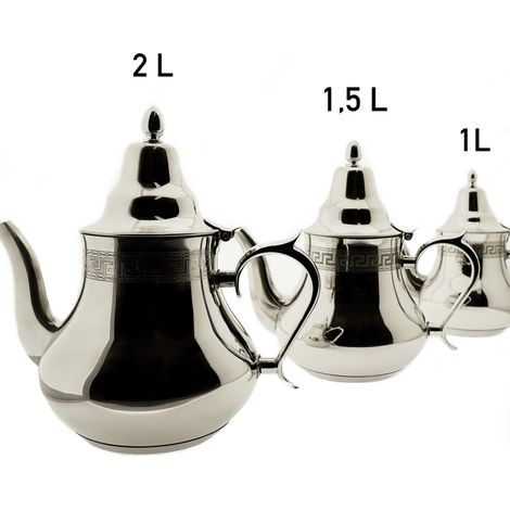 Edelstahl 1L Teekanne Induktionsherd Kaffeekanne mit hitzebeständigem Griff Küche/Cafeteria/Hotel/Restaurant (1/5)
