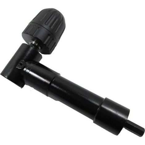 ALLIANDISMandrin à Angle Droit 90° Auto-Serrant, Mandrin Coude de Perceuse à Dégagement Rapide Embout Visseuse Renvoi d'angle Adaptateur de Foret de Mandrin Renvoi d'angle Droit pour Perceuse (1/4)