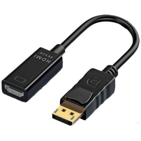 Adaptateur DisplayPort vers HDMI 4K, Adaptateur Unidirectionnel DP 1.2 Mâle vers HDMI 1.4 Femelle, Convertisseur DP vers HDMI, Compatible avec PC TV Moniteur Projecteur Dell HP et Plus (1/5)