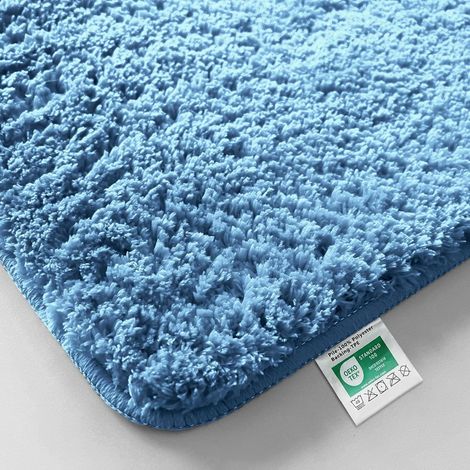 1 Tapis de bain, microfibre, aspect shaggy, antidérapant, absorbant, salle de bain (1/5)