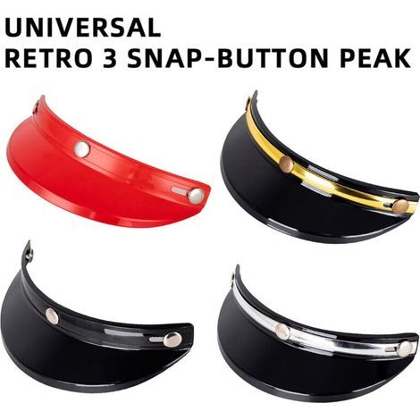 Casque Peak Shield 3 boutons-pression visière rabattable vent ouvert visage 3/4 rétro moto pare-soleil protecteur (1/5)