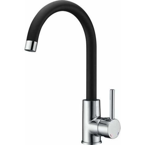 Rousseau ILO Bicolor Küchenmischbatterie Chrome Schwarz