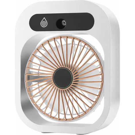 Ventilateur brumisateur de bureau, humidificateur rechargeable par USB avec 3 vitesses de ventilation (1/5)