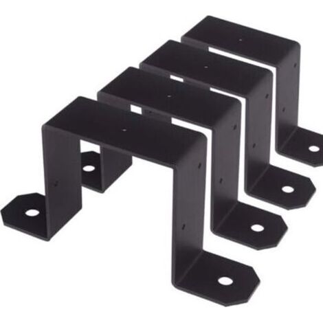 4 pièces de supports de fixation en forme de U pour panneaux de clôture – fixations sécurisées pour béton ou bois – accessoires d’ancrage robustes pour clôtures (1/4)