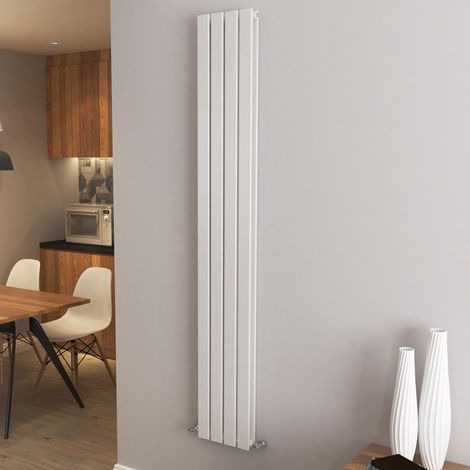 Aica Sanitaire – Flat panel radiator 1800x272mm double white – Steel – High heat output 3328 BTU – Wall-mounted or floor-standing installation (1/5)