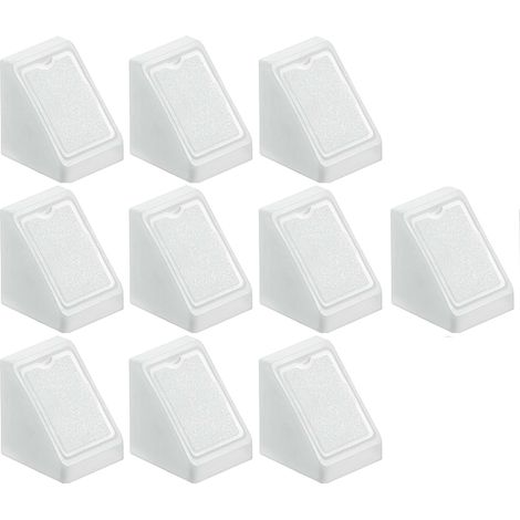 Cyclingcolors – Lot de 10 équerres d'assemblage en plastique Delrin blanc – Cache à clipser pour vis – Montage meubles et étagères – Largeur 18 mm (1/2)