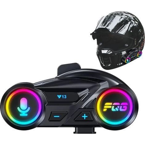 Casque de moto sans fil avec haut-parleurs, étanche, réduction du bruit, écouteurs 800 mAh pour vélo, snowboard, ski, randonnée, trajets et motoneige (1/5)