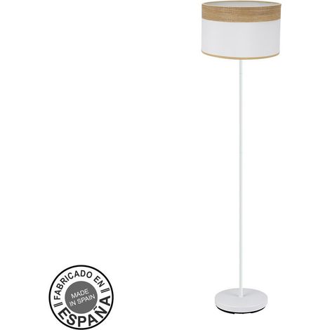 Pie Salon Cloe 1xe27 Blanco/blanca-madera Clara 162x40x40 cm