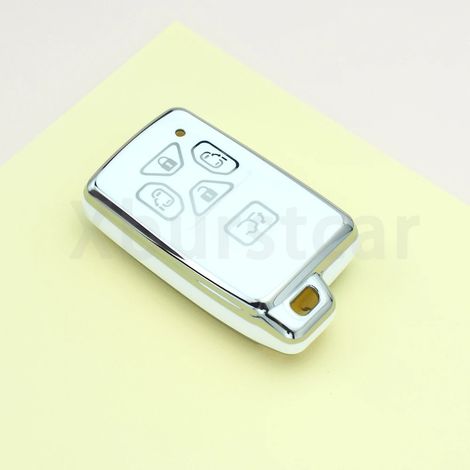 Coque de télécommande en TPU tendance (5 boutons, blanche (SL)) pour Toyota Noah, Voxy, Alphard, Vellfire, Previa, Estima, Isis.,Housse de clé de voiture pou (1/5)