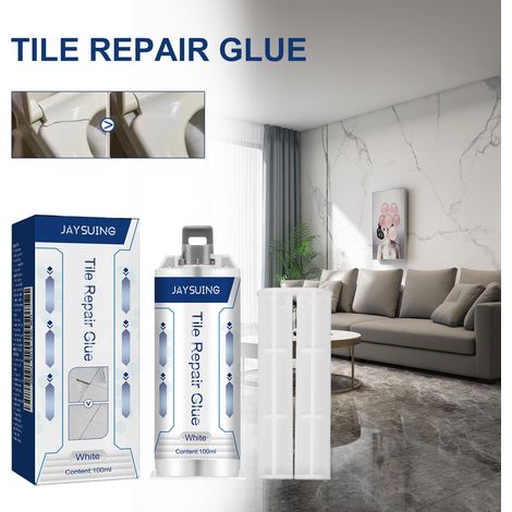 Gießkleber für die Reparatur von Fliesenfugen im Haushalt, transparent, wasserdicht, hochtemperaturbeständig, Schweißmittel für Metall und Kunststoff – 100 ml + Applikator -- DE (1/5)