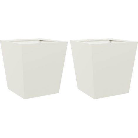 Maison Exclusive - Jardineras 2 unidades acero blanco 40x40x40 cm