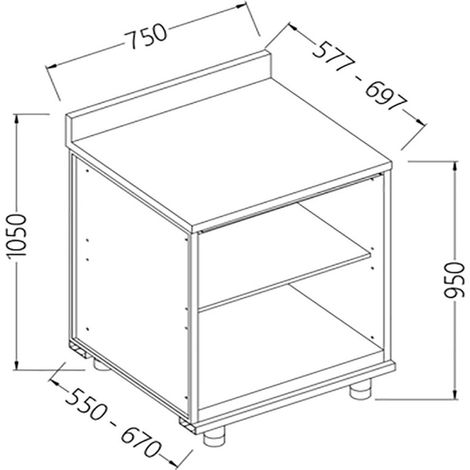 Meuble arrière neutre avec dosseret- - Diamond (1/2)