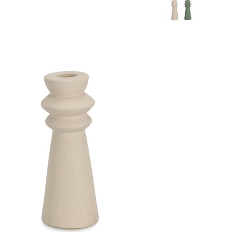 Porte-bougie design moderne en porcelaine sablée 5x16 Freyr YES - Beige (1/3)