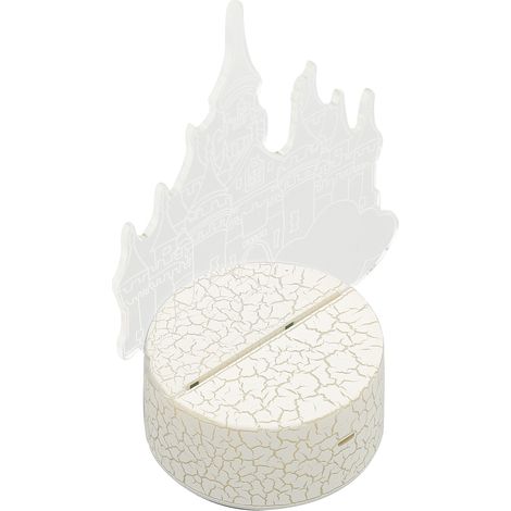 Veilleuse 3D créative en acrylique, lampe en forme de château avec télécommande et au toucher exquis, idéale comme cadeau. (1/5)