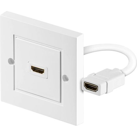 Placa pared toma HDMI Blanco
