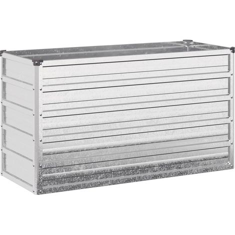 Raised Garden Bed Silver 100 x 40 x 55 cm galvanized vidaXL