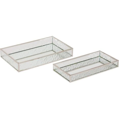 2 vassoi argentati ania effetto specchio 28x17x4cm - Atmosphera créateur d'intérieur (1/5)