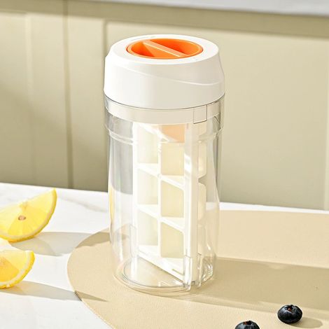 Drehbarer Eiswürfelbecher - Große Kapazität Eiswürfelform, Einfaches und Schnelles Entformen, Tragbares und Minimalistisches Design, Weiß (1 Stück)-lsw (1/2)