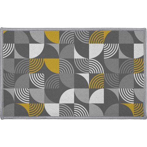 Tapis Déco Imprimé "Rythmo" 50x80cm Gris (1/2)