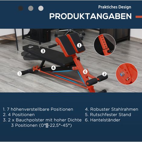 Panca Pesi Regolabile Multiuso in Acciaio con Schienale Inclinabile e Supporto Gambe Nero 64x146x73,5-85 cm (1/5)