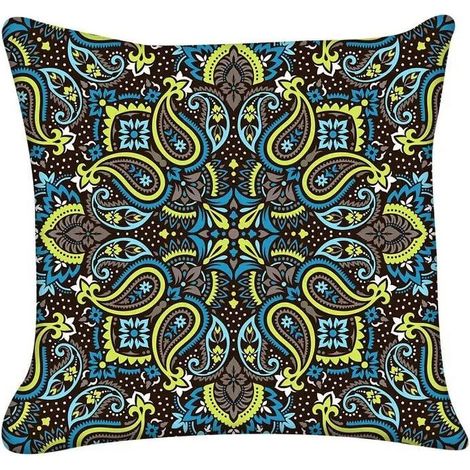 Taie D’Oreiller Coton Linen Motif Abstrait Géométrique Double Face Pour Canapé Lit Chambre Décoration Intérieure Extérieure 40x40 cm (1/5)