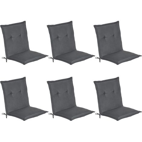 6er Set Niedriglehner Auflage  Loft NL, 100x50x6cm, Graphitgrau
