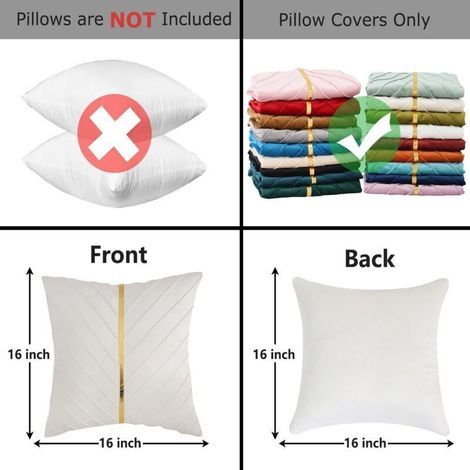 Lot de 2 housses de coussin décoratives en cuir doré, style moderne et luxueux, pour canapé, lit ou salon (40 x 40 cm). (1/3)