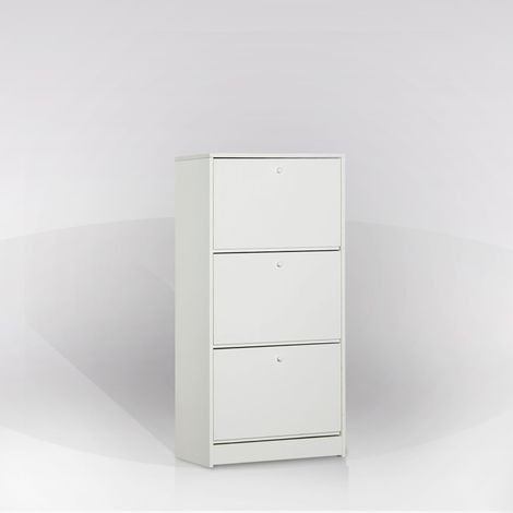 scarpiera bianca con 3 ante, 62x121x29 cm (1/4)