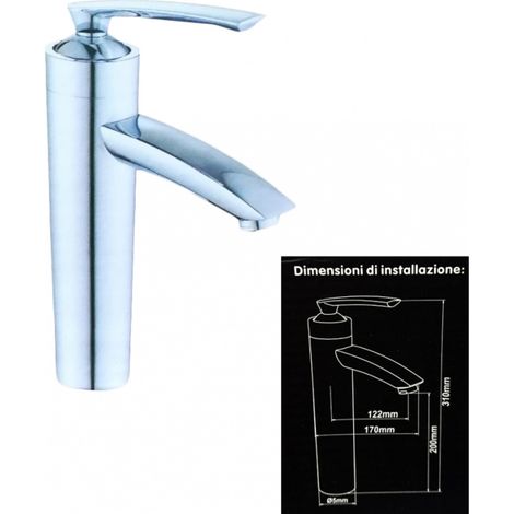 TrAdE Shop Traesio - Miscelatore Rubinetto Acciaio Per Lavabo Lavandino Bidet Monoforo Monocomando -