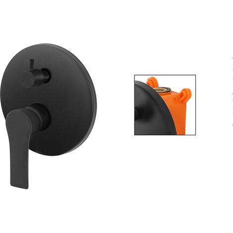 FERIDRAS MISCELATORE MONOCOMANDO DOCCIA INCASSO+DEVIATORE NERO OPACO SERIE FLAT (1/2)