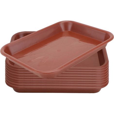 Lot de 10 plateaux de base oblongs en plastique pour pots de fleurs.-18x14cm-Red (1/4)