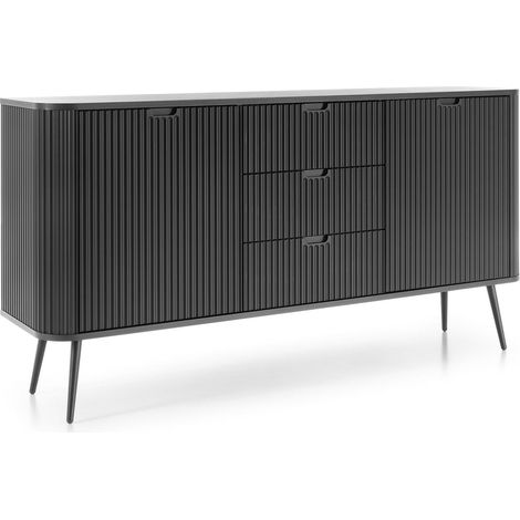 Cassettiera Nero, Piedi: Nero, 168 x 87 x 39 cm (1/4)