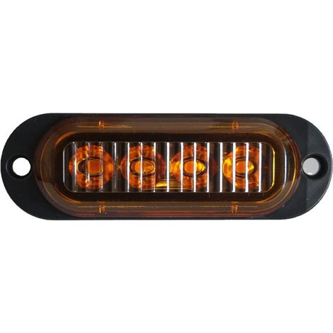 4 feux latéraux jaunes à 4 LED pour camionnette, 12-24 V, pour signalisation routière. (1/5)