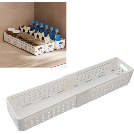 Ausziehbare Aufbewahrungsbox  Strapazierfähiger Kunststoff  3-teiliges, multifunktionales, stapelbares und erweiterbares Set für Küchenutensilien (1/5)
